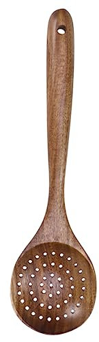 BESTonZON Couverts De Table Passoire En Teck En Bois Filtre