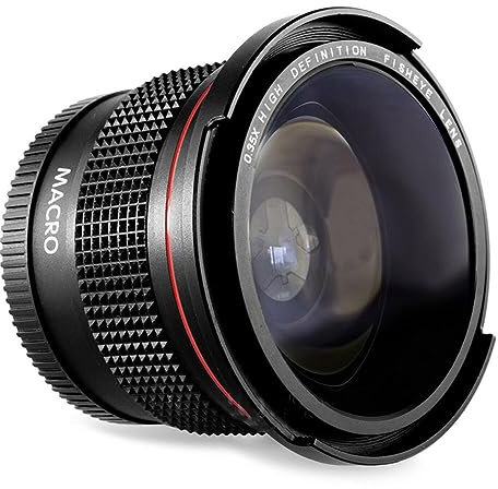 Multi-Coated Wide Angle Lens Full AF 2-in-1 58MM 0.35X Detachable Macro Fisheye Lens Replacement for Canon SLR DSLR Camera
