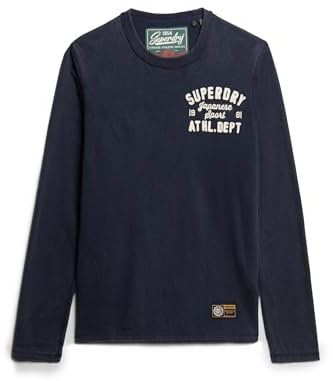Superdry Men's Long Sleeve T-Shirt t9-Jersey top (m), Rich Navy, L