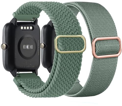 TUCOMO Armband für 19mm Veryfitpro ID205L, Willful ID205L SW021/YAMAY ID205L SW021/LIFEBEE ID205L, Dehnbares Nylon Geflochtenes Loop Elastische Ersatzband für Uwatch3 GT Ufit Herren Damen