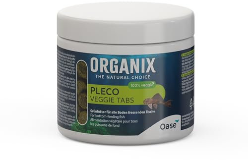OASE ORGANIX Pleco Veggie Tabs, 175 ml - Grünfutter für Bodenfresser, Aquarienfutter für Pflanzenfresser, vollwertiges Futter mit speziellem Algenmix