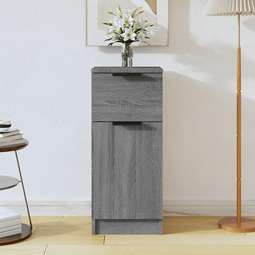 UTSRABFA Küchenschrank Flurschrank Barschrank Regalschrank Sideboard Grau Sonoma 30x30x70 cm Holzwerkstoff Geeignet für Flur, Arbeitszimmer, Küche, Esszimmer