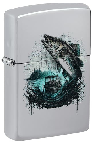 Zippo Original Lighter Boat with Fish - Fishing Boat Petrol 60007022