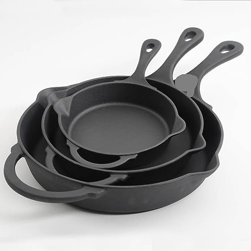 KOHARA Utensilios de Cocina Accesorios de Cocina Set de Hierro Fundido de Belleza intemporal, Juego de ollas y sartenes de 3 Piezas