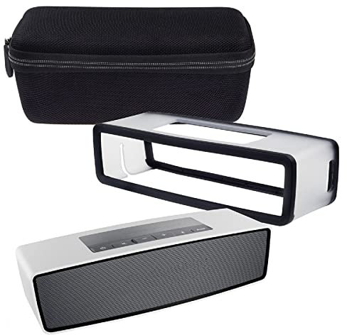 Fayisomia Hard Travel Carrying Case Hard Case with Soft Silicone Cover for Bose Soundlink Mini I II BT Speaker