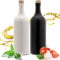 Essig & Öl Steinzeug - Flasche mit Ausgießer, 2er Geschenkeset für Feinschmecker Handgefertigt und Einzigartig im Design Made in Germany Authentisch chic und zeitlos (2x 750ml. schwarz/ weiß)