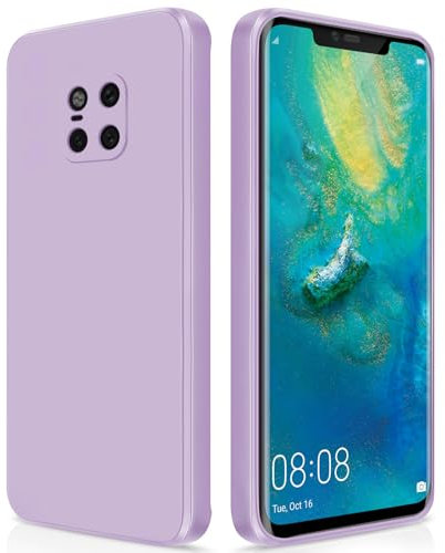 GiiYoon Cover per Huawei Mate 20 Pro / 20 RS Custodia in Silicone, Custodia Antiurto Case Sottile in Silicone TPU con Strato Interno in Fibra e Protezione della Fotocamera, Viola