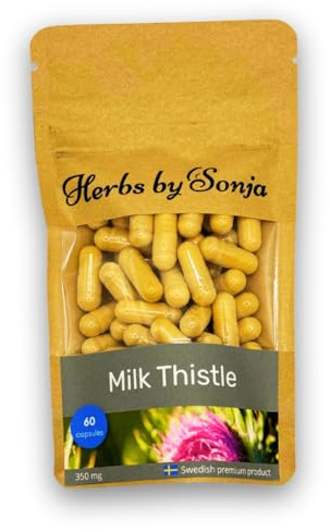 Mariendistel 350 mg * 60 Kapseln – Mariendistelextrakt (Silybum Marianum) Hochkonzentriert: 20:1 Extrakt – 80% Silymarin
