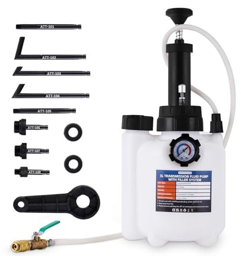 BAOSHISHAN Pompa di riempimento dell'olio 3L Pompa di trasferimento dell'olio del cambio Pompa del fluido di trasmissione del sistema di riempimento manuale con adattatori di riempimento 8pcs