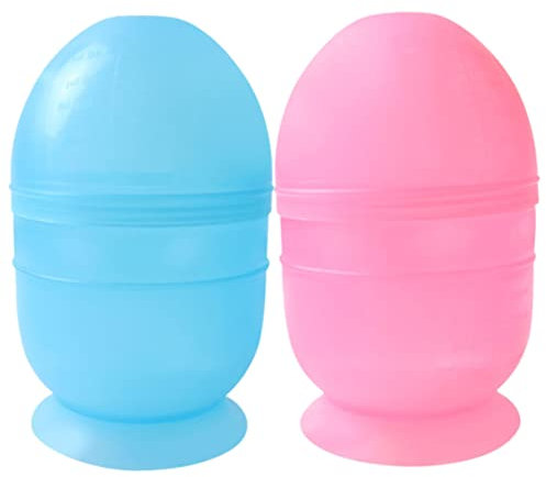 CRILSTYLEO 2Piezas Cuencos para Teñir Cabello con Escala y Agitador Herramientas para Salón y Casa para Colores de Tinte Azul y Rosa