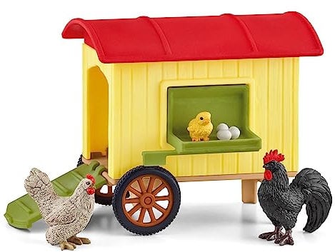 schleich Farm World | Hühnerstall 42572 | schleich Tiere Set & Zubehör | Stall auf Rädern und abnehmbaren Teilen | tolles Geschenk für Jungen und Mädchen | Bauernhof Spielzeug ab 3 Jahre | 12 Teile
