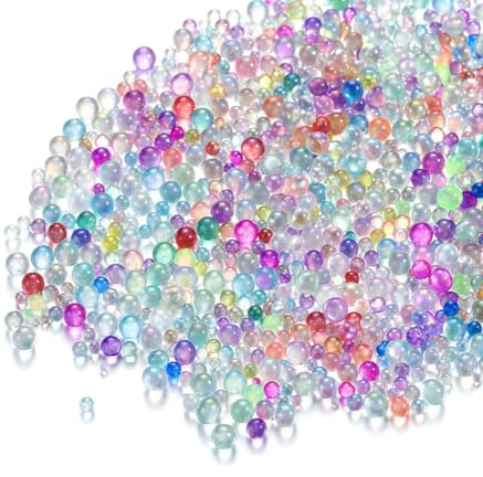 Wisafory Mini-Glasperlen ohne Loch Bunte Wasserblasenperlen Seifenblasen-Perlen 3D-Nagelkunst-Dekoration Micro Caviar Beads für Harz Crafting Und Nail Arts Design Epoxidharz Mischfarben 100g