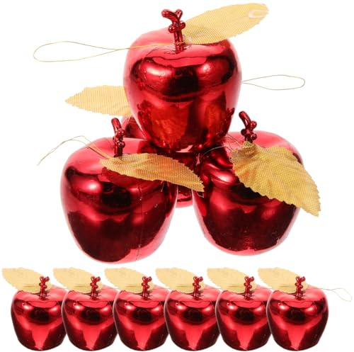 Gatuida Mini Apple Ornaments Hanging: 24pcs Apple-shaped Pendants Hanging Ornaments for Christmas Tree Baubles for Birthday Party Holiday Festival Easter Decoration