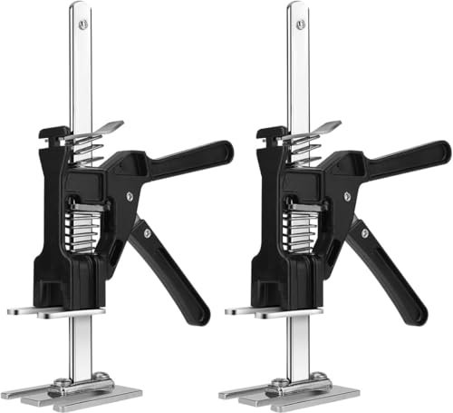 2 Pièces Levage Main Bras - Levage Économiseur de Travail - Bras d'économie de travail jusqu'à 200KG - Régulateur de hauteur pour carrelage,panneaux de bois,portes,fenêtres et armoires(Noir)