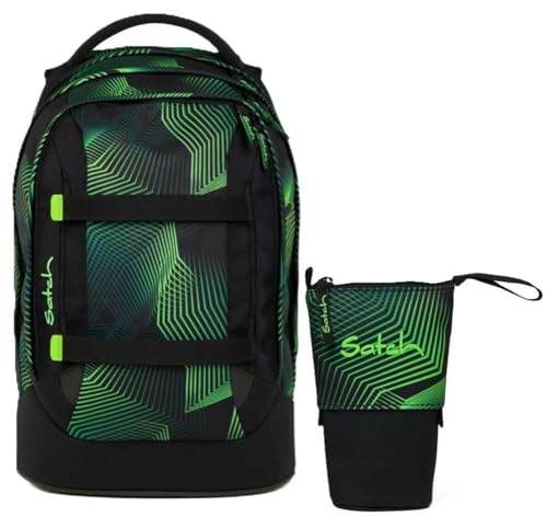 Satch Pack Schulrucksack Set 2tlg. inkl. Pencil Slider (Seismic Green)