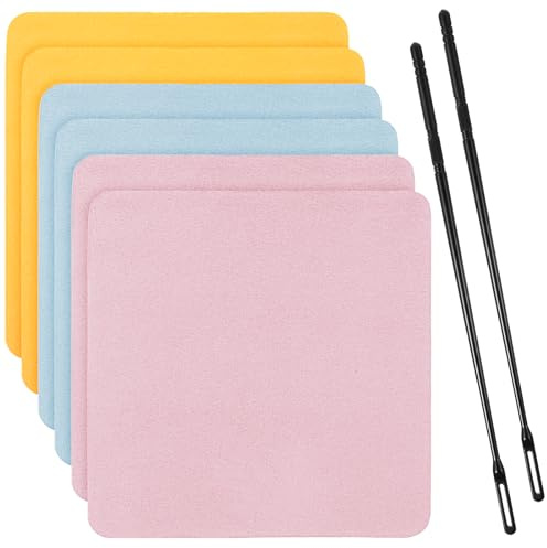 Lot de 8 chiffons de nettoyage pour flûtes avec bâton de nettoyage