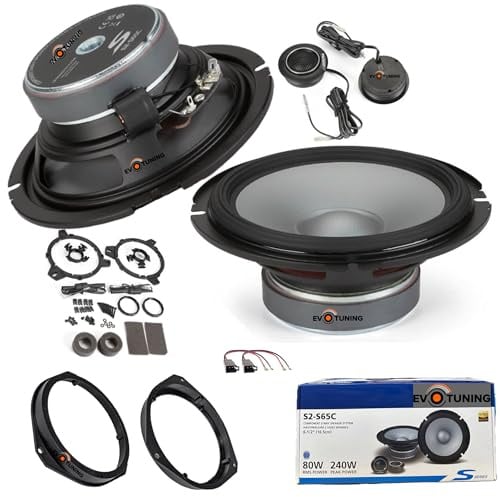 EvoTuning Kit Casse Altoparlanti Anteriori per Fiat Ducato dal 2006, Alpine S2-S65C Set 2 Woofer 165 2 Tweeter 2 Anelli Adattatori 2 Connettori (no plug and play)