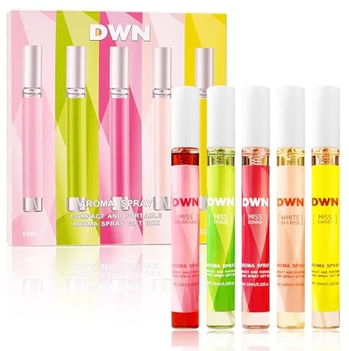 Parfüm Bodyspray Damen Set,5 x 10ml Mini Parfümspray,Tragbarer Parfum Damen | Hair and bodyspray Fragrance Mist,Langanhaltender Duft für Reisen Geburtstags Valentinstag Weihnachten Urlaubsreise
