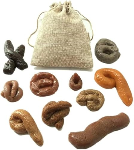 6 Stück zufällig gefälschtes Kotspielzeug-Set, künstlicher Kot, realistische falsche Hundekot-Unfug, Turd, Aprilscherz, Tagesstreiche, Requisiten, realistische braune Requisiten