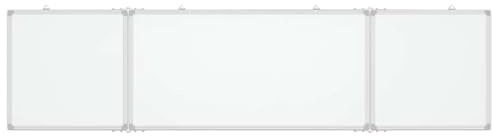 Magnetisches Whiteboard Klappbar 200x50x1,7 cm 3-teilige faltbare Tafel mit Aluminiumrahmen & Metallrückwand Starke Magnethaftung Ideal für Homeoffice, Schulung, Präsentation Inkl. Aufhängehaken