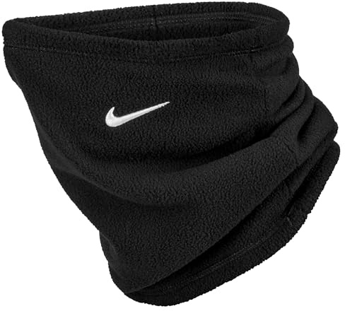Nike Damen One Therma-Fit Fleece Neckwarmer Schlauchschal Halswärmer Winter Running Training Outdoor Sport Schal, Black/White, One Size