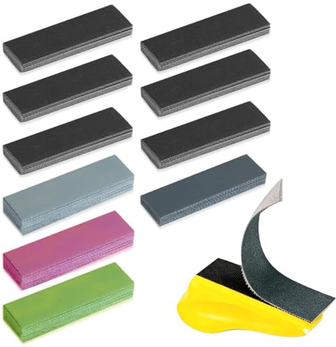 75Pcs Wet and Dry Sandpaper 9 x 3 cm Micro Sander Kit 120 to 5000 Grit | 240/600/800/1000/1200/1500/2000/2500/3000 Grit Fine Sand Paper Sheets Mini Hand Sanding Block for Wall Wood Metal Polishing