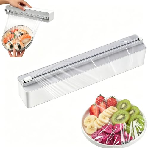 Dispenser Pellicola e Alluminio a Parete Taglia Pellicola da Cucina | Aspirazione Magnetica Porta Rotoli Alluminio e Pellicola Adatto per pellicola trasparente di alluminio a 30 cm di diametro