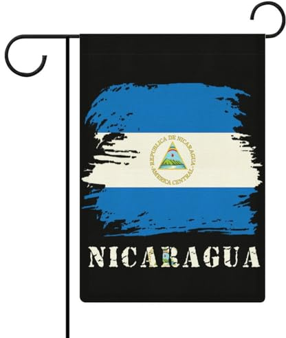 Bandera de Nicaragua estilo vintage, diseño de bandera nicaragüense, 12x18 pulgadas, doble cara.