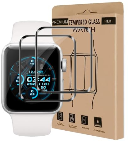Carantee Verre Trempé pour Apple Watch Series 4/5/6/se/se2/se3 40mm Film | à l'épreuve des bulles, Anti Rayures, Haute Sensibilité vitre protection, Ultra HD Apple Watch 40mm protection écran-2 pack