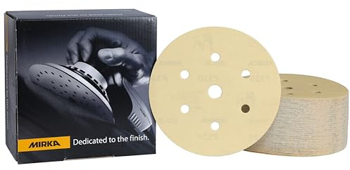 Mirka Gold Universal Sanding Paper Ø 150mm Grip 7-hole, grit P320, 100 pcs / For sanding plaster, filler, chipboard, wood, varnish