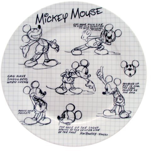 Disney Sketchbook Mickey Dinner Plate, Set of 4