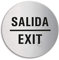 Placa de Puerta – Salida / Exit | Ø 75 mm Letrero acero inoxidable cepillado mate fino autoadhesivo Ofform Design No. 39162
