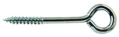 Merriway BH04759 (20 Pcs) 75mm (3 inch) BZP Steel Screw In Vine Eyes - Pack of 20 Pieces