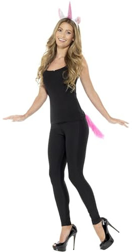 Smiffys Kit licorne,Rose et blanc,Avec bandeau et queue