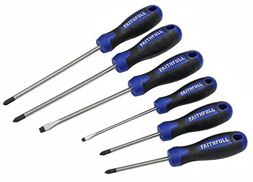 Faithfull FAISDSET6PRO Soft-Grip Screwdriver Set - 6 Piece Set in Box