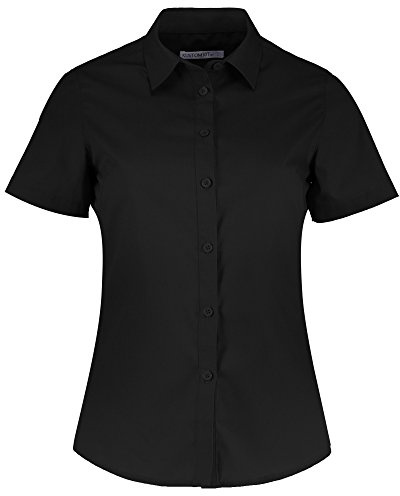 Kustom Kit Womens/Ladies Short Sleeve Poplin Shirt (16) (Black)