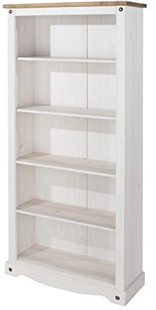 Core Products Corona Tall 5-Shelf Bookcase (White)