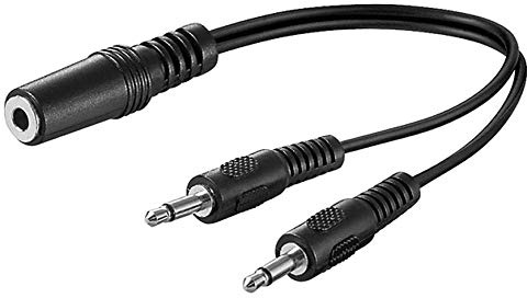 CONECTICPLUS Adaptateur Jack 3.5 Femelle stéréo vers 2 Jack 3.5 Male Mono 15cm