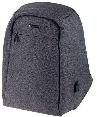 Rucksack SAFEPAK, Laptoprucksack aus 600D Nylon für 15 Zoll Notebook, Anti Diebstahl, USB Ladeport