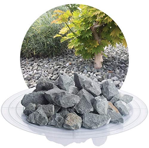 Schicker Mineral Diabas Ziersplitt grau 25 kg, Naturstein, Splitt für Steingärten, Beet, Gartenteich, Fassadenschutz, Weg- und Terrassengestaltung, robust, witterungsbeständig (Körnung 16-32 mm)