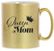 STEMPEL-FABRIK Glitzertasse Gold mit Aufdruck - Queen Mom - Kaffetasse mit Spruch - Bedruckte Tasse - Teetasse - Bürotasse - Geschenkidee - Muttertagsgeschenk - Tasse Muttertag - Geburtstagsgeschenk
