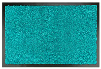 WohnDirect Premium Fußmatte Petrol 78x150 cm für Innen und Außen - Schmutzfangmatte mit sehr guter Schmutzaufnahme - rutschfest & waschbar - Küchenteppich, Teppich Läufer, Küchenläufer, Eingangsmatte