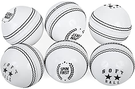 ADS SPORTS Weiche Cricket-Bälle zum Üben und für exzellentes Training und Fähigkeiten, Cricket-Bälle für Spieler aller Altersgruppen (weiß)