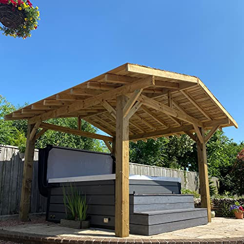 Pressure Treated Premium Timber Pergola - Cedar Shingles Roof (3.6, 3.6)