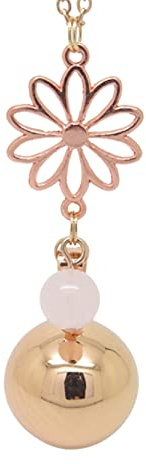 F de Bm creations Bola de Grossesse Personnalisable Couche Or Rose Fleur et Perle en Quartz Pierre Fine Personnalisable Cadeau Future Maman de Grossesse