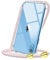 CAROKI Crossbody Case for Apple iPhone XR,Necklace Mobile Phone Cover with Cord Strap for iPhone XR,Clear Transparent TPU Soft iPhone XR Cover Holder with Neck Cord Lanyard Strap-Rose Gold