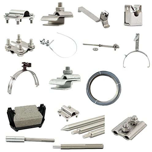 Blitzschutz Blitzableiter Zubehör Leitungshalter Runddraht Klemme Halter usw. (Blitzschutz Paralellverbinder Edelstahl f. Runddraht 8-10mm)