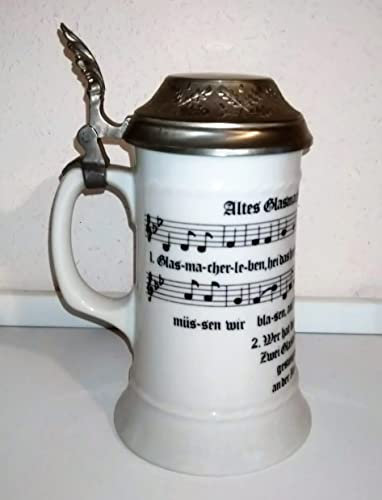 Sammelkrug / Bierkrug mit Zinndeckel / Jahreskrug 1979 / Altes Glasmacherlied / Steinkrug / Wolfgang Breker