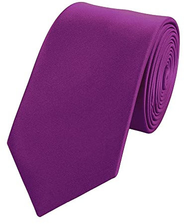 Fabio Farini - Herren Krawatte 6cm Breite einfarbig - elegante Unifarben Männer Schlipse für Arbeit Business Anzug Büro Lila Dunkel Lila