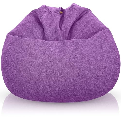 Aiire Pouf Poltrona a Sacco Moderno - Puffo per Sedersi con Imbottitura per la Camera da Letto - Puff Bambini XXL, Bean Bag Chair o Puf Gamer Grandi Viola